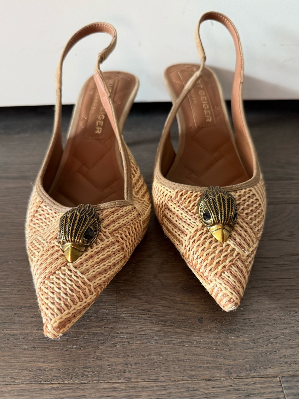 Kurt Geiger London Belgravia Rafia Sling Back. Size 40. EUC
